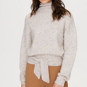Front Tie Light Grey Aritzia Sweater